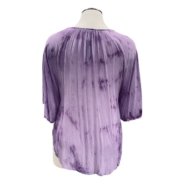 Step In Style Boho Tunic Top Purple Tie Dye Embroidered Festival NWT One SZ - Picture 11 of 11